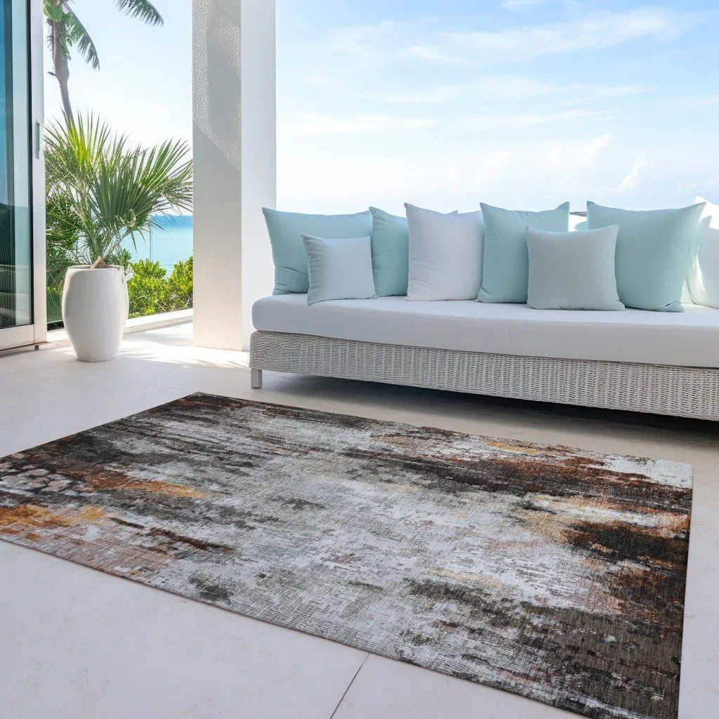 Verentha Gray Washable Indoor - Outdoor Rug - LOOMLAN - LOOMLAN Rugs - Outdoor Rugs
