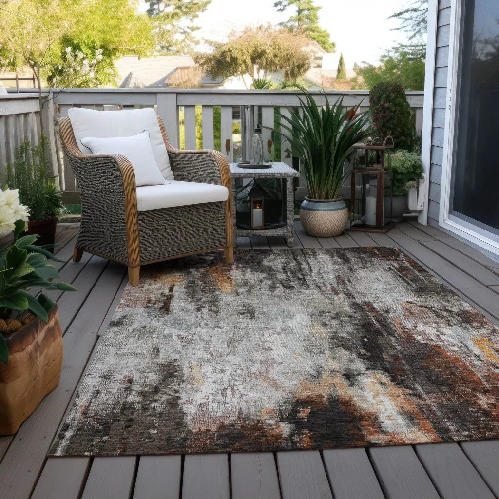 Verentha Gray Washable Indoor - Outdoor Rug - LOOMLAN - LOOMLAN Rugs - Outdoor Rugs