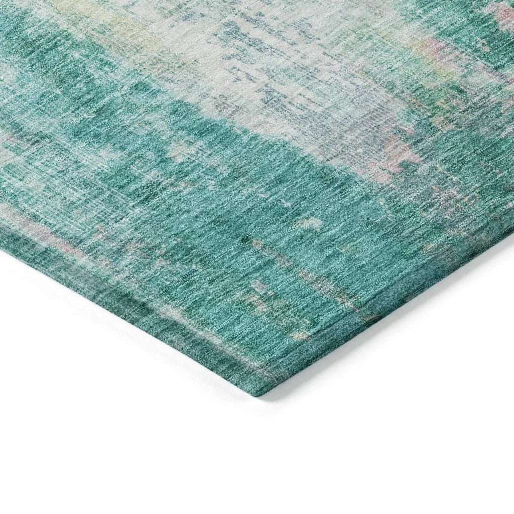 Verentha Teal Washable Indoor - Outdoor Rug - LOOMLAN - LOOMLAN Rugs - Outdoor Rugs