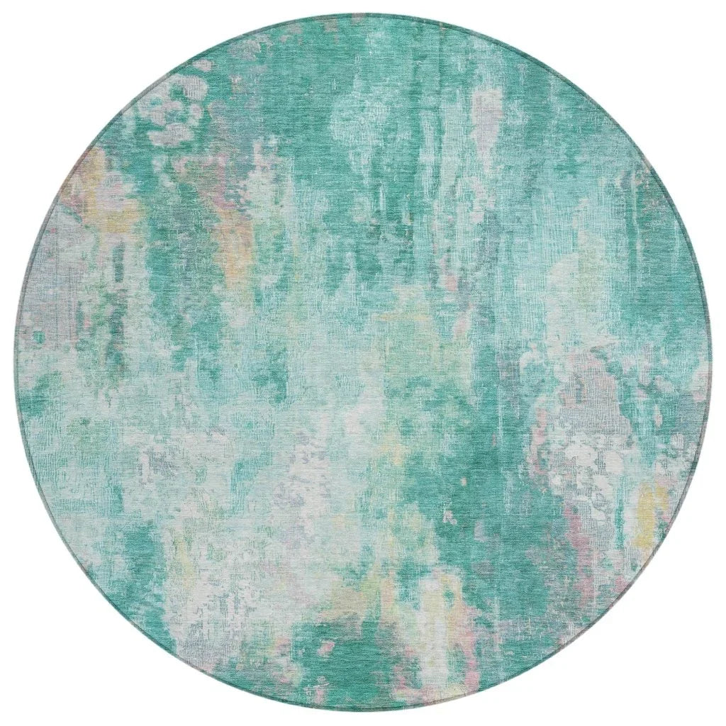 Verentha Teal Washable Indoor - Outdoor Rug - LOOMLAN - LOOMLAN Rugs - Outdoor Rugs