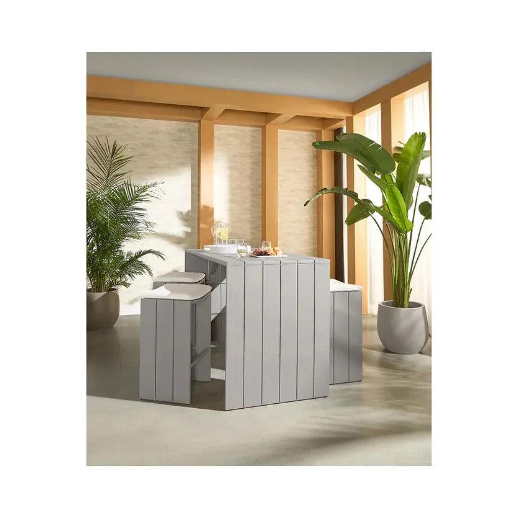 Verin Aluminum Outdoor Rectangular Bar Table-Outdoor Coffee Tables-SUNPAN-LOOMLAN