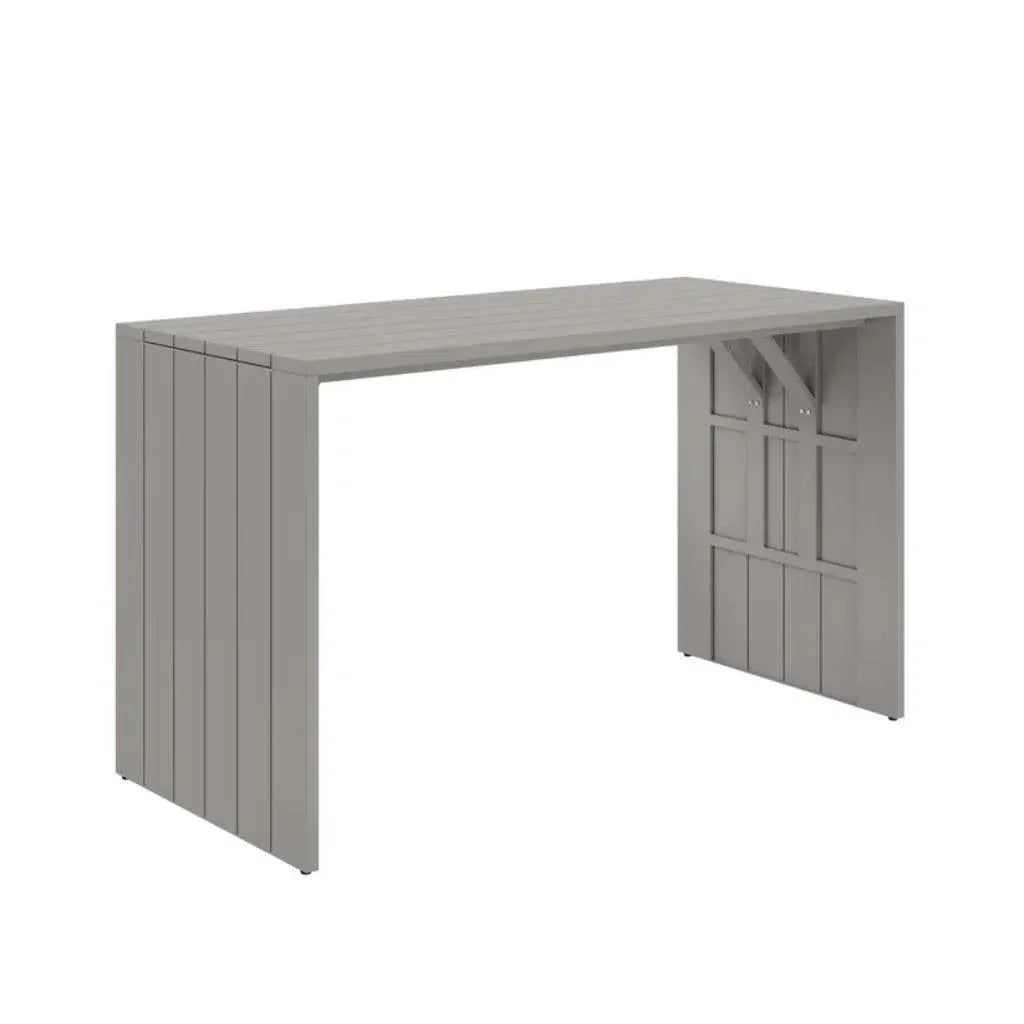 Verin Aluminum Outdoor Rectangular Bar Table-Outdoor Coffee Tables-SUNPAN-Greige-LOOMLAN