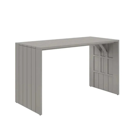Verin Aluminum Outdoor Rectangular Bar Table-Outdoor Coffee Tables-SUNPAN-Greige-LOOMLAN
