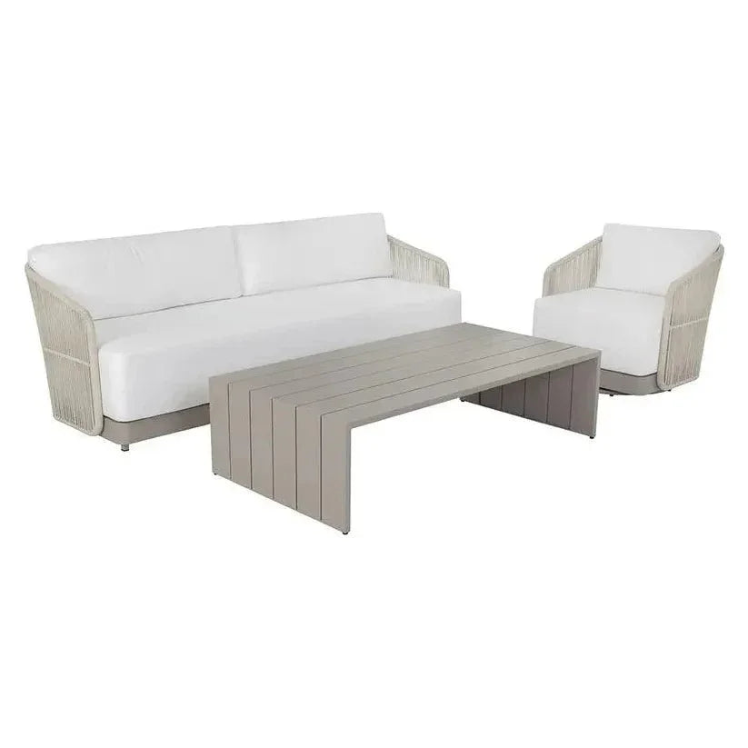 Verin Aluminum Outdoor Rectangular Coffee Table-Outdoor Coffee Tables-SUNPAN-LOOMLAN