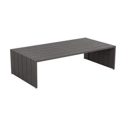 Verin Aluminum Outdoor Rectangular Coffee Table-Outdoor Coffee Tables-SUNPAN-Warm Grey-LOOMLAN