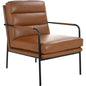 Verlaine Grain Brown Leather Living Room Chair - LOOMLAN - Moe's Home - Accent Chairs