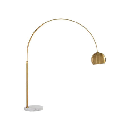 Vern Marble Based Arc Floor Lamp-Floor Lamps-SUNPAN-Brass-LOOMLAN