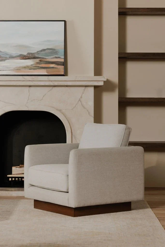 Vernon Walnut Tone Veneer Base Accent Chair - LOOMLAN - Moe's Home - Club Chairs