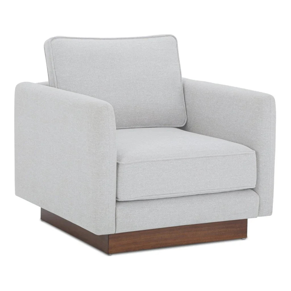 Vernon Walnut Tone Veneer Base Accent Chair - LOOMLAN - Moe's Home - Club Chairs