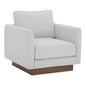 Vernon Walnut Tone Veneer Base Accent Chair - LOOMLAN - Moe's Home - Club Chairs