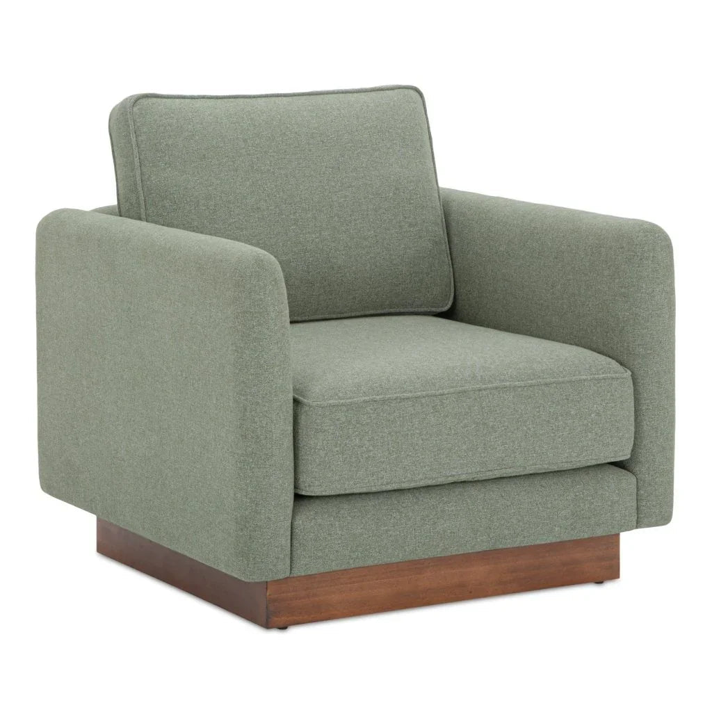 Vernon Walnut Tone Veneer Base Accent Chair - LOOMLAN - Moe's Home - Club Chairs