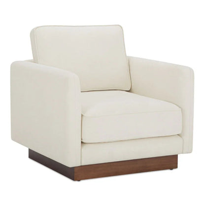 Vernon Walnut Tone Veneer Base Accent Chair - LOOMLAN - Moe's Home - Club Chairs