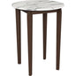 Vernon White Stone and Wood Round Bar Table - LOOMLAN - Zuo Modern - Bar Tables