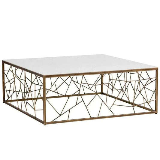 Vero Coffee Table Marble Top Bronze Base - LOOMLAN - SUNPAN - Coffee Tables