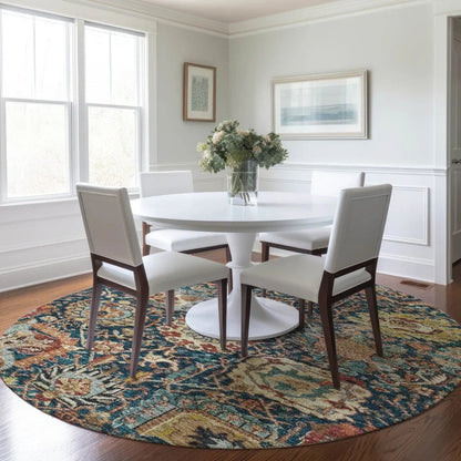 Verona Blue Washable Indoor-Outdoor Rug-Outdoor Rugs-LOOMLAN Rugs-LOOMLAN