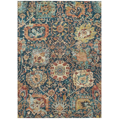 Verona Blue Washable Indoor-Outdoor Rug-Outdoor Rugs-LOOMLAN Rugs-2'6" x 3'10"-LOOMLAN