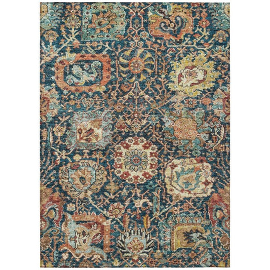 Verona Blue Washable Indoor-Outdoor Rug-Outdoor Rugs-LOOMLAN Rugs-2'6" x 3'10"-LOOMLAN