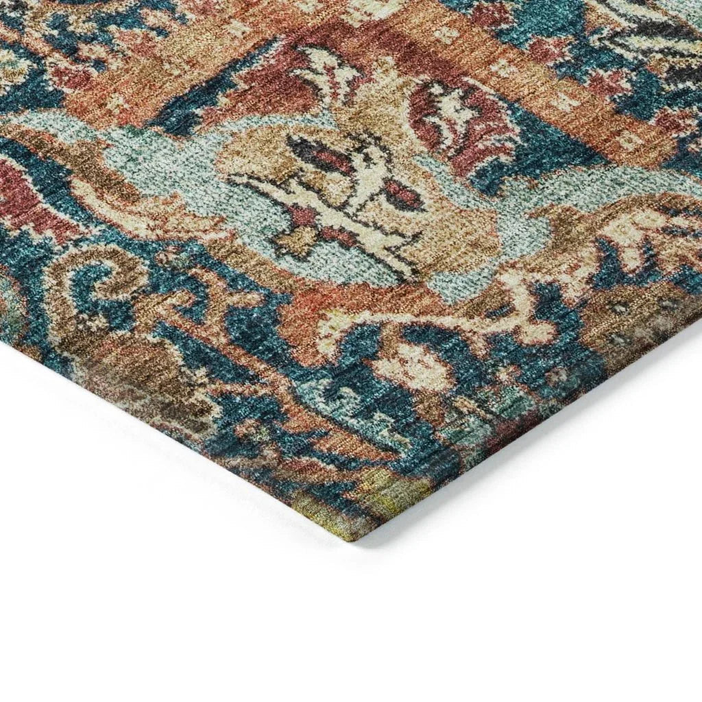 Verona Blue Washable Indoor-Outdoor Rug-Outdoor Rugs-LOOMLAN Rugs-LOOMLAN