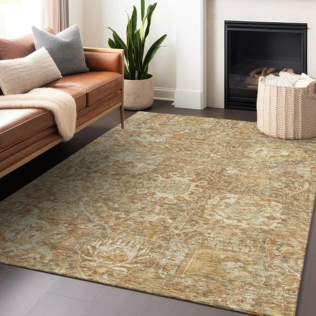 Verona Brown Washable Indoor-Outdoor Rug-Outdoor Rugs-LOOMLAN Rugs-LOOMLAN