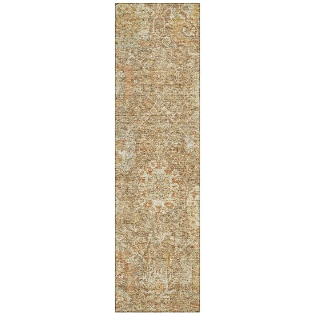 Verona Brown Washable Indoor-Outdoor Rug-Outdoor Rugs-LOOMLAN Rugs-2'3" x 7'6"-LOOMLAN