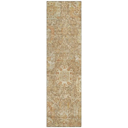 Verona Brown Washable Indoor-Outdoor Rug-Outdoor Rugs-LOOMLAN Rugs-2'3" x 7'6"-LOOMLAN