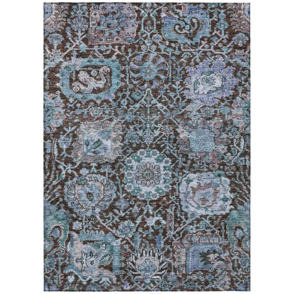Verona Chocolate Washable Indoor-Outdoor Rug-Outdoor Rugs-LOOMLAN Rugs-2'6" x 3'10"-LOOMLAN