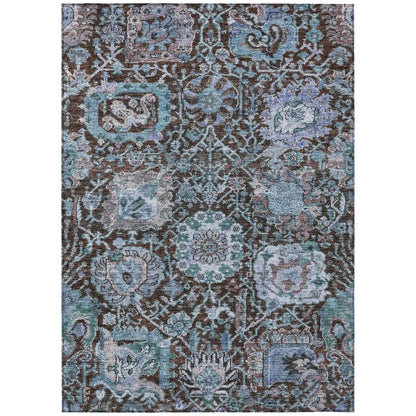 Verona Chocolate Washable Indoor-Outdoor Rug-Outdoor Rugs-LOOMLAN Rugs-2'6" x 3'10"-LOOMLAN