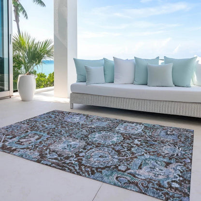 Verona Chocolate Washable Indoor-Outdoor Rug-Outdoor Rugs-LOOMLAN Rugs-LOOMLAN