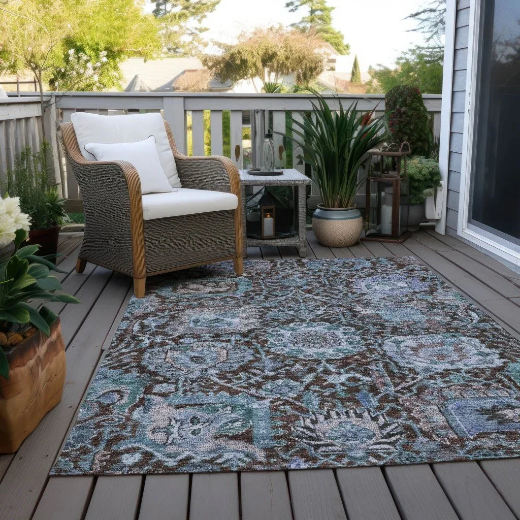 Verona Chocolate Washable Indoor-Outdoor Rug-Outdoor Rugs-LOOMLAN Rugs-LOOMLAN