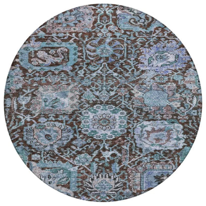 Verona Chocolate Washable Indoor-Outdoor Rug-Outdoor Rugs-LOOMLAN Rugs-8' x 8'-LOOMLAN