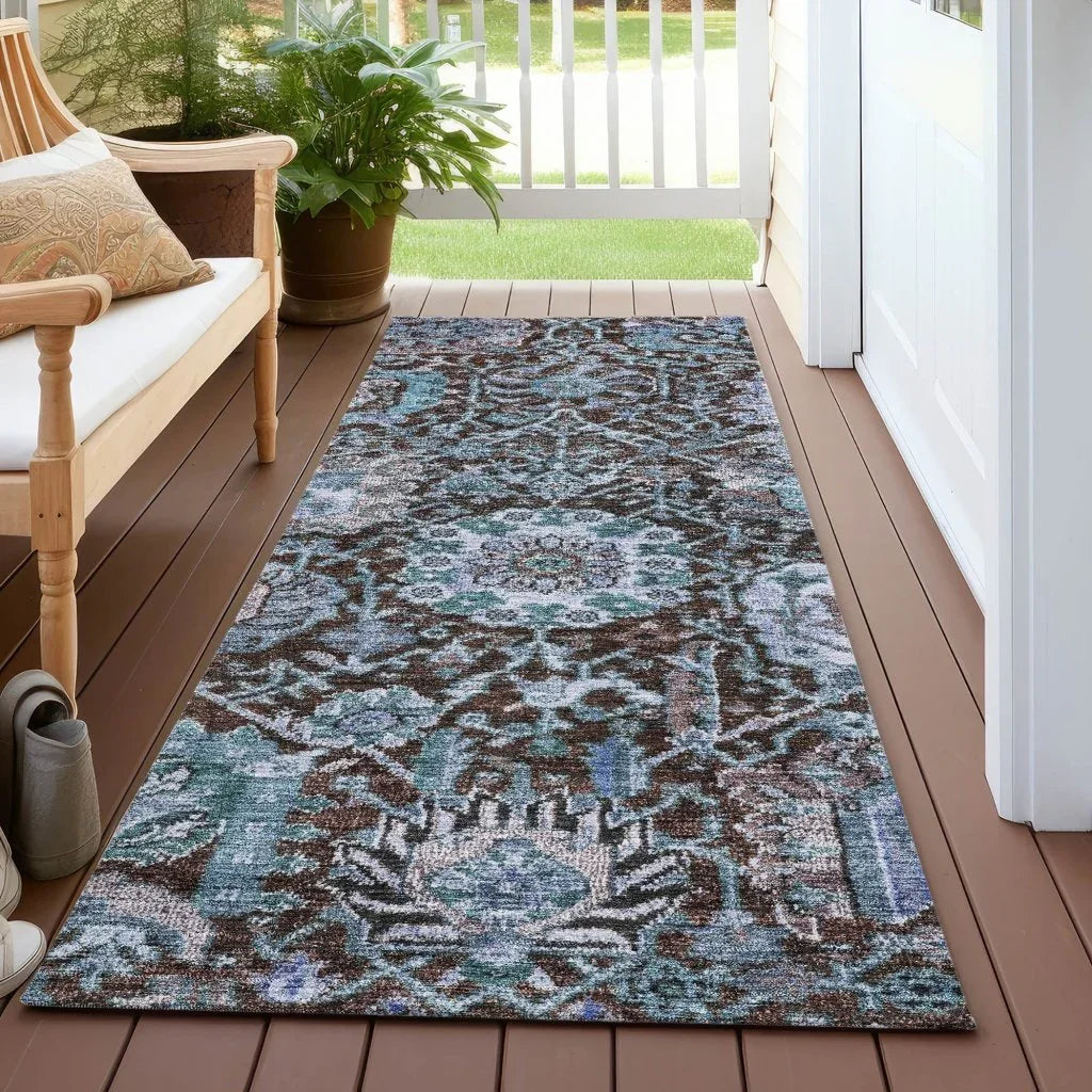 Verona Chocolate Washable Indoor-Outdoor Rug-Outdoor Rugs-LOOMLAN Rugs-LOOMLAN