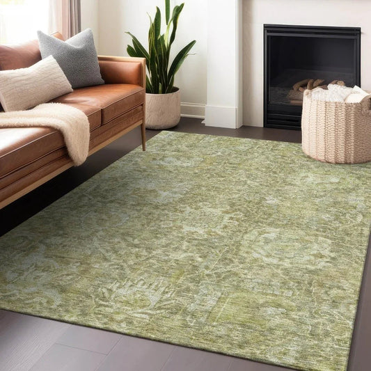 Verona Green Washable Indoor-Outdoor Rug-Outdoor Rugs-LOOMLAN Rugs-LOOMLAN