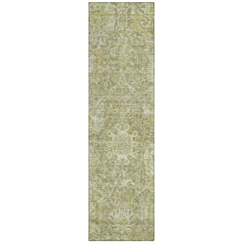 Verona Green Washable Indoor-Outdoor Rug-Outdoor Rugs-LOOMLAN Rugs-2'3" x 7'6"-LOOMLAN