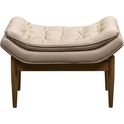 Verona Leather Mid - Century Charm Ottoman - LOOMLAN - Olivia + Quinn - Ottomans