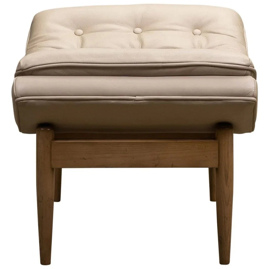 Verona Leather Mid - Century Charm Ottoman - LOOMLAN - Olivia + Quinn - Ottomans