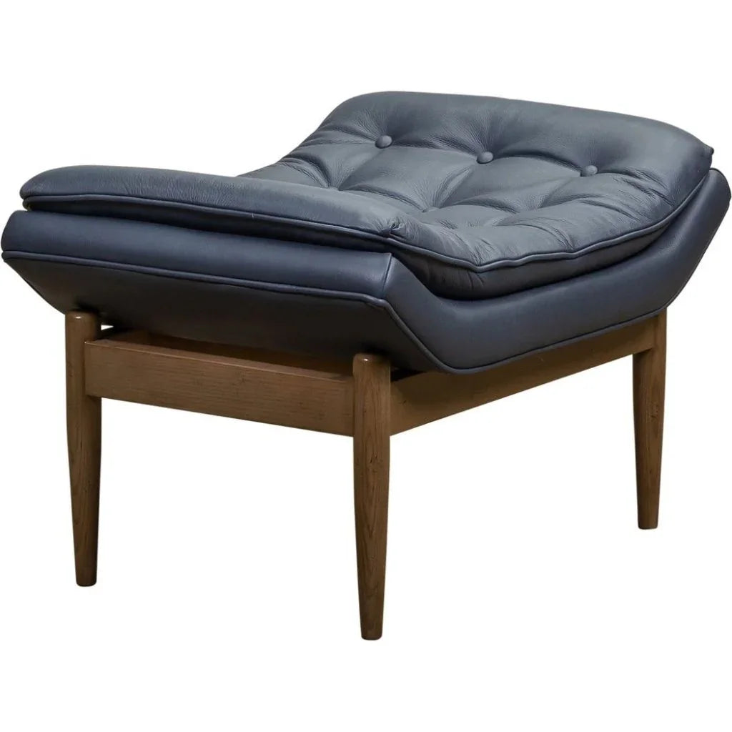Verona Leather Mid - Century Charm Ottoman - LOOMLAN - Olivia + Quinn - Ottomans