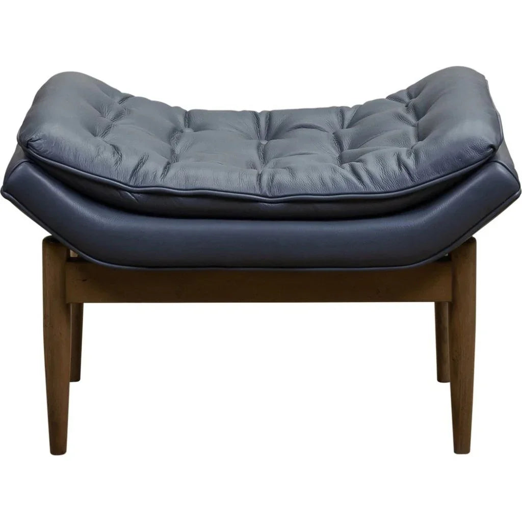 Verona Leather Mid - Century Charm Ottoman - LOOMLAN - Olivia + Quinn - Ottomans