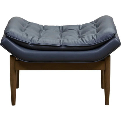 Verona Leather Mid - Century Charm Ottoman - LOOMLAN - Olivia + Quinn - Ottomans