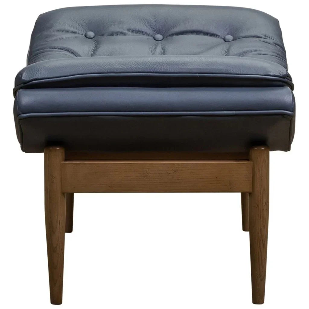 Verona Leather Mid - Century Charm Ottoman - LOOMLAN - Olivia + Quinn - Ottomans