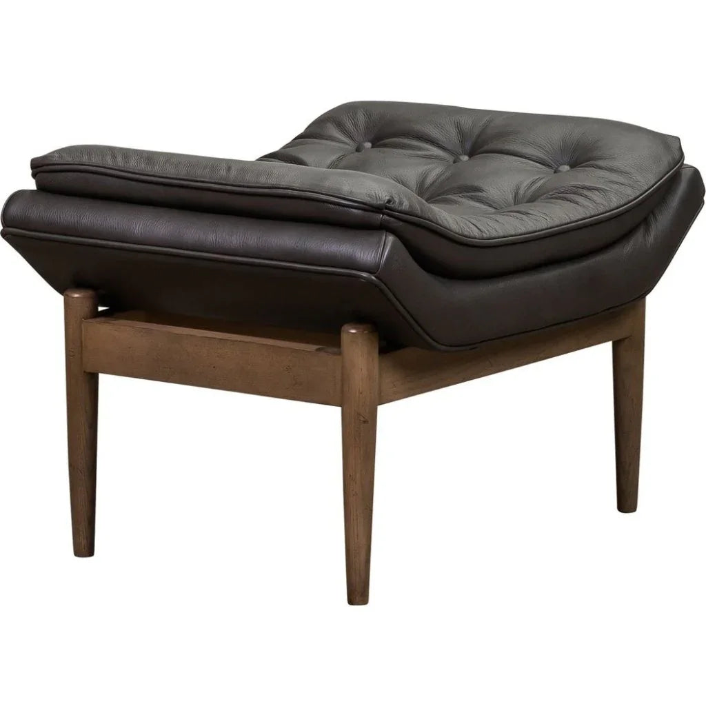 Verona Leather Mid - Century Charm Ottoman - LOOMLAN - Olivia + Quinn - Ottomans