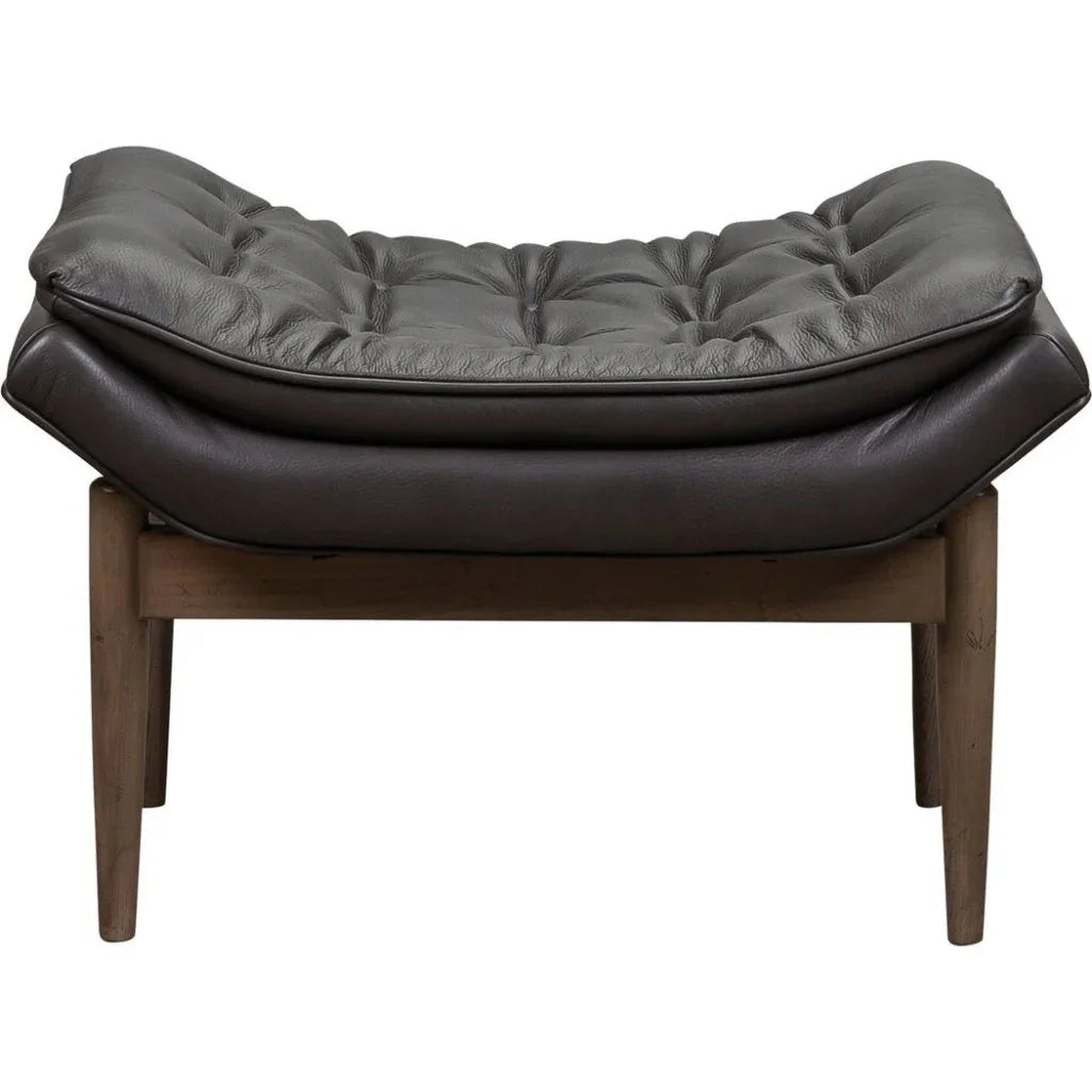 Verona Leather Mid - Century Charm Ottoman - LOOMLAN - Olivia + Quinn - Ottomans