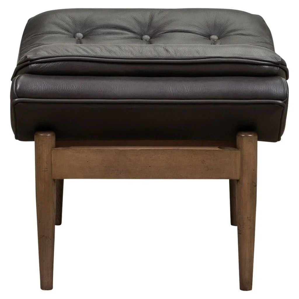 Verona Leather Mid - Century Charm Ottoman - LOOMLAN - Olivia + Quinn - Ottomans