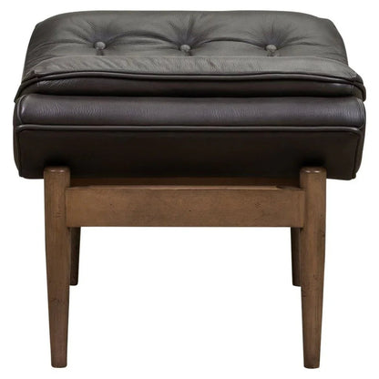Verona Leather Mid - Century Charm Ottoman - LOOMLAN - Olivia + Quinn - Ottomans