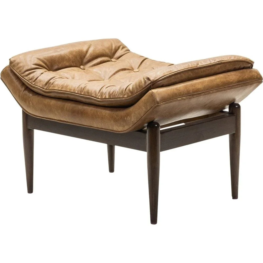 Verona Leather Mid - Century Charm Ottoman - LOOMLAN - Olivia + Quinn - Ottomans