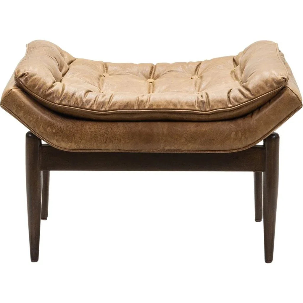 Verona Leather Mid - Century Charm Ottoman - LOOMLAN - Olivia + Quinn - Ottomans