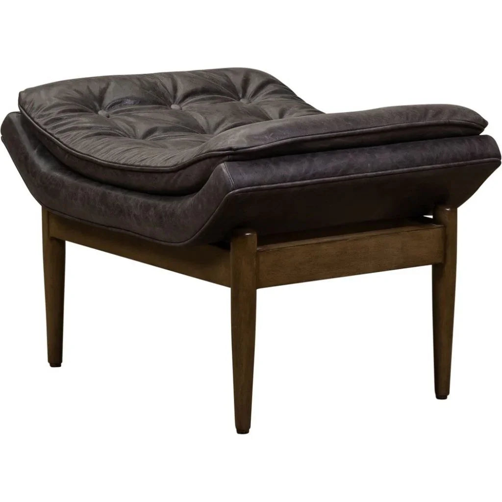 Verona Leather Mid - Century Charm Ottoman - LOOMLAN - Olivia + Quinn - Ottomans