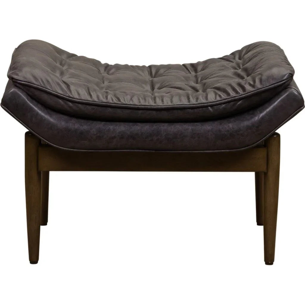 Verona Leather Mid - Century Charm Ottoman - LOOMLAN - Olivia + Quinn - Ottomans