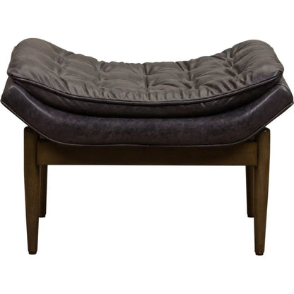 Verona Leather Mid - Century Charm Ottoman - LOOMLAN - Olivia + Quinn - Ottomans