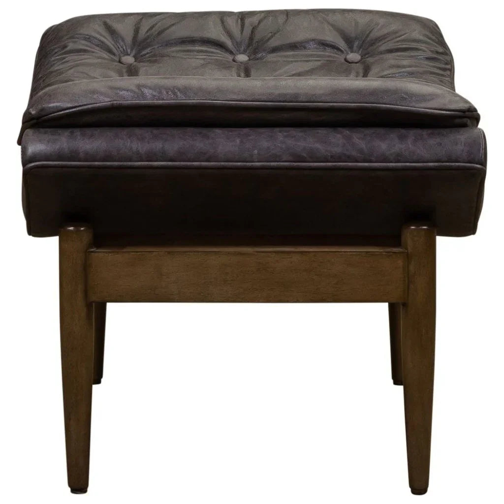 Verona Leather Mid - Century Charm Ottoman - LOOMLAN - Olivia + Quinn - Ottomans