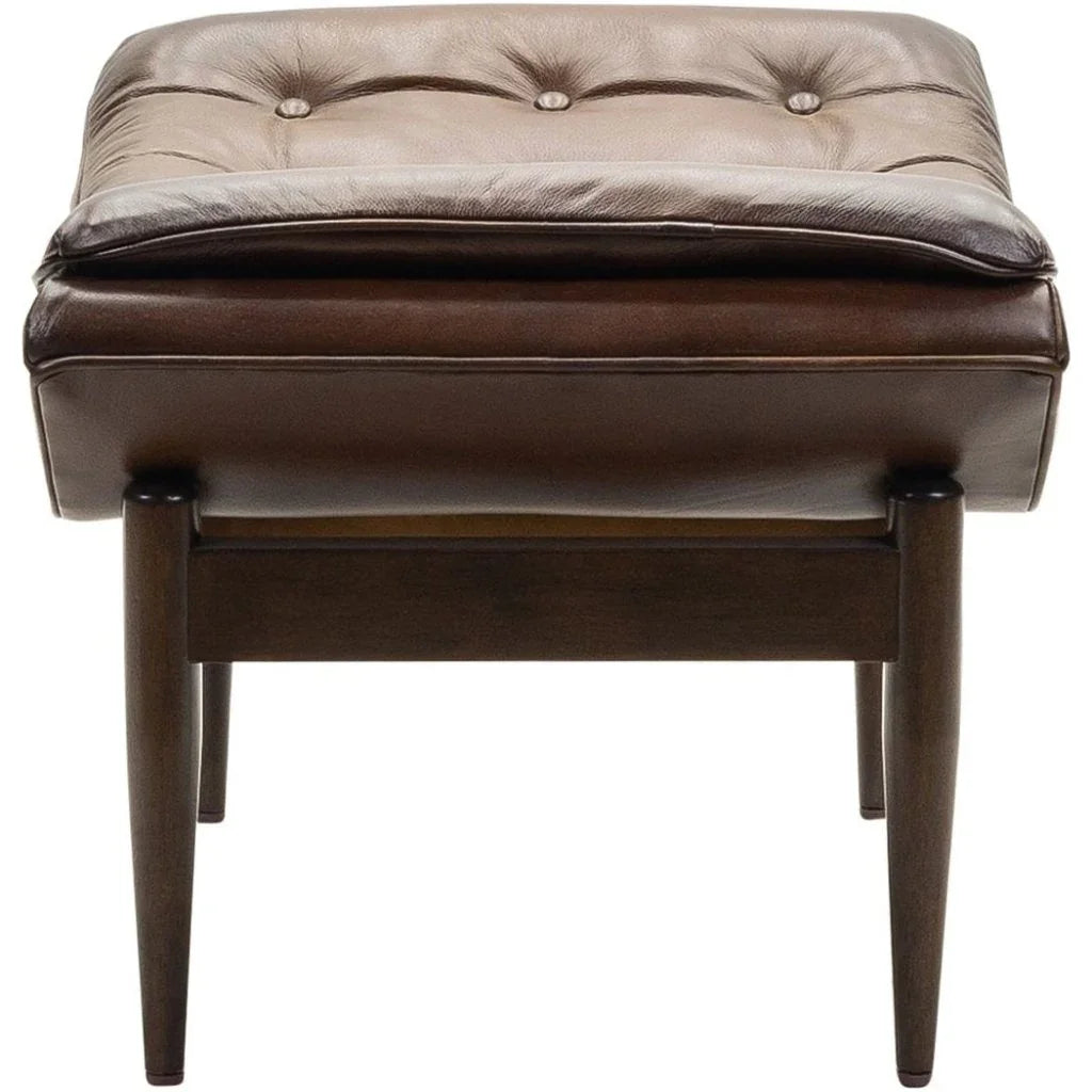 Verona Leather Mid - Century Charm Ottoman - LOOMLAN - Olivia + Quinn - Ottomans